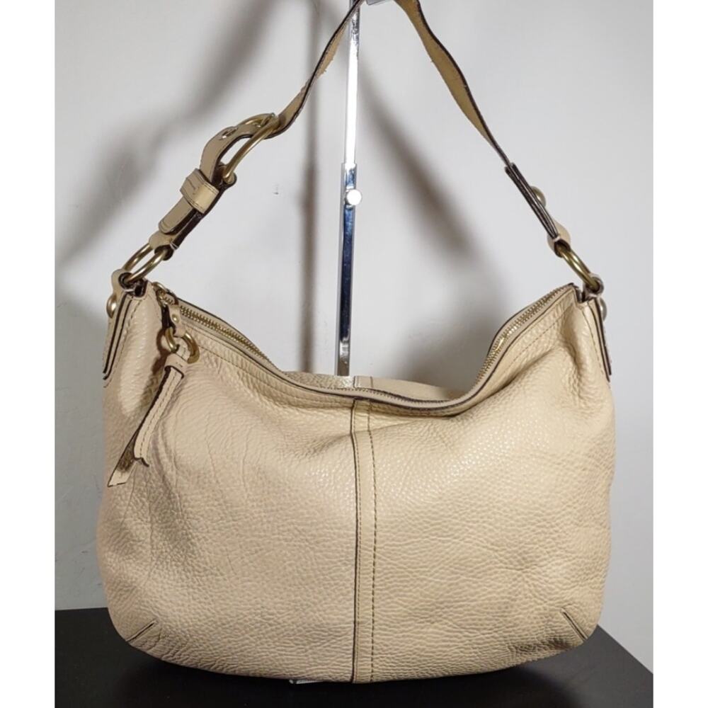 Coach Soho Cream Oversized Hobo Bag Pebbled Leather Shoulderbag  #11839 Y2K
